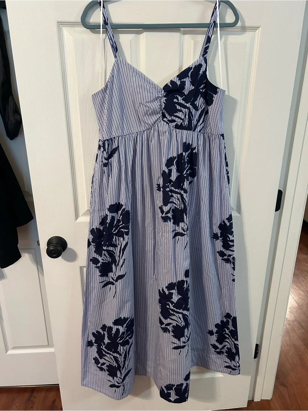 Abercrombie & Fitch Blue and Navy Floral Stripe Maxi Dress